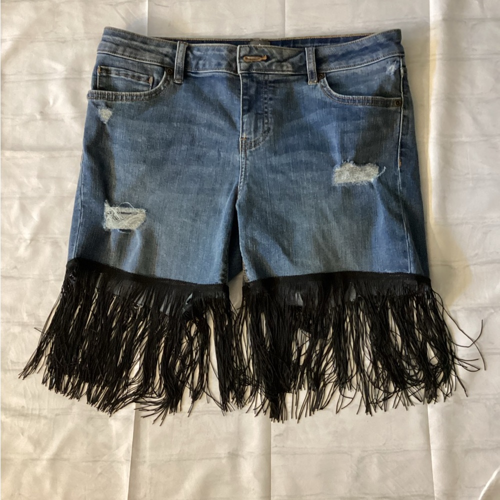 CUSTOM Fringe Denim Shorts
